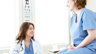 GIRLSWAY - Gynecologist Chloe Surreal Give Naturally Stacked New Intern A Breast Exam OFFICE NAILED