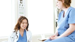 GIRLSWAY - Gynecologist Chloe Surreal Give Naturally Stacked New Intern A Breast Exam OFFICE NAILED