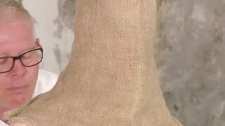 Sweet little Alex Faux endures the cane slapping in against his tight sack