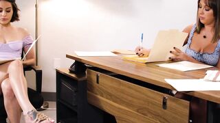 GIRLSWAY - Concealed Federal Agent Forgets Her Main Goal  Fucks The Office Embezzler She Investigating