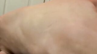 Straight dude Smokey chains his ankles together as he strokes out a load