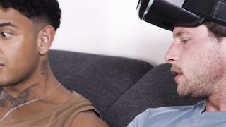 HETEROFLEXIBLE - Str8 Benjamin Blue Tries VR Porn With Buddy Kenzo Alvarez Decides To Riding His Dick
