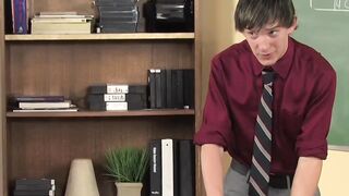 Horny blonde twink Atlanta Grey gives passionate blowjob