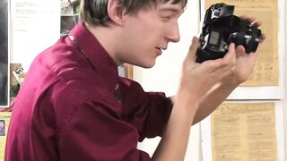 Horny blonde twink Atlanta Grey gives passionate blowjob