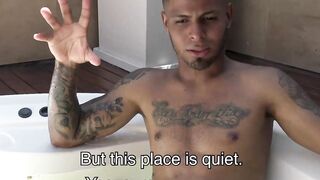 LatinoJuice.com - Bronze skinned Marcus wanks my cock so I can squirt cum on his hand