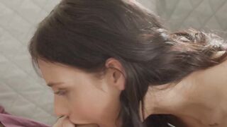 JOYMII - Adorable Dark Hair Enjoying Juicy Dick Into Her Mouth And Soak Vagina