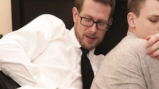 My stepdad Jacob Armstrong snuggles beside me then starts to fuck me