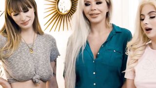 MOMMYS BIMBOS - Teenie Angel Youngs Fucks New Stepsister With Their Stepmom Nina Elles Help