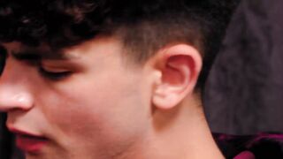 Handsome Zayne Bright is jerking his cock before Kyle Wyncrest joined him to ram his