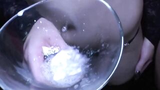 Drinking sperm after a sex party with squirting inside