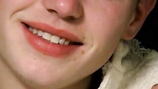 Chainsmoking cute twinks taboo desires while cockstroking