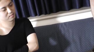 Japanese twink bottom is lubed for passionate anal breeding