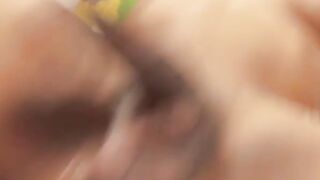Teasing Asian TS sucks dick before taking a ride on it