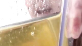 Tasteful Japanese darlings shot peeing in closeup