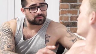 DaddiesPorno.com - Dadbod punished his stepson for jerking off on the couch