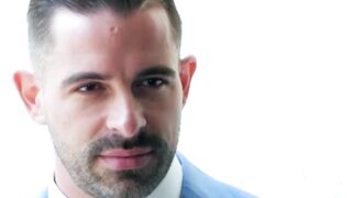 Executive businessman  to suck big cock and get rawed