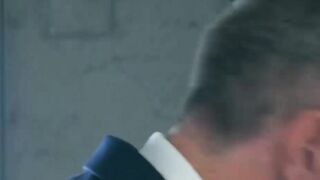 Executive businessman  to suck big cock and get rawed