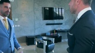 Executive businessman  to suck big cock and get rawed