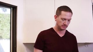 DaddiesPorno.com - Twink Sage Roux cleans his wild stepdad Brody Kayman by blowing hi