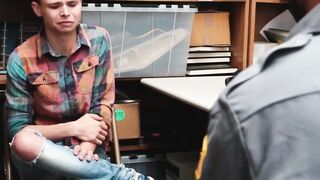 Perps4Sale.com - Cute Gay Twink Barebacked by Hot policeman for Stealing