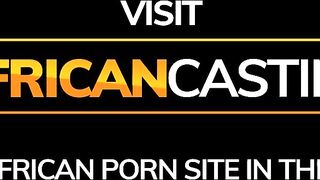 Real Ebony Amateur 18 Sucking Off White Dick on Casting
