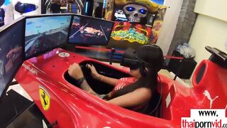 Thin amateur Thai 19 yo Namtaan galopping on a rough white cock