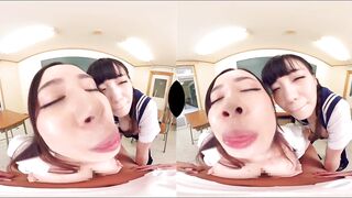 Miyu Amano / Aimi Yoshikawa - The Battle of the Girl Begins! Unexpected Harem Play During Make-Up Lessons!