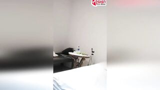 Fat chinese whore fucks EGGPLANT