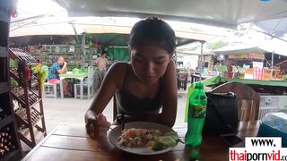 Amateur Thai barely legal Namtaan asks bf to feed her hungry eastern cunt