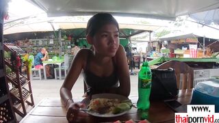 Amateur Thai barely legal Namtaan asks bf to feed her hungry eastern cunt