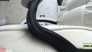 Barely Legal fucks herself with a long cock. Female orgasm