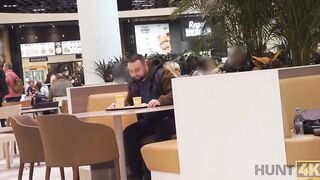 HUNT4K. Cuck stays into the outside WC watching GFs sex with Hunter