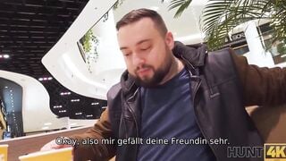 HUNT4K. Cuck stays into the outside WC watching GFs sex with Hunter
