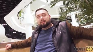 HUNT4K. Cuck stays into the outside WC watching GFs sex with Hunter