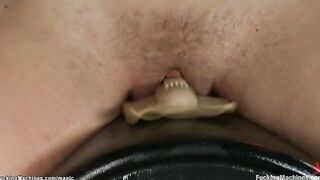 Big Boobed oiled blond machine screwed