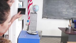 TeenBesties.com - Spanked detention sluts get back on a tied up slutty teacher