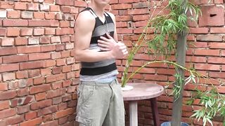 Handsome twink boy David Allan jerking off
