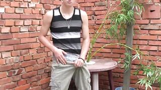 Handsome twink boy David Allan jerking off