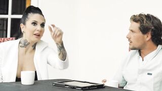 NURU GRIND - Gothic babe Joanna Angel Tries NURU Rubs With Her Stepbrother