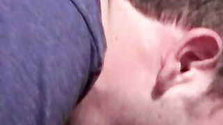 Intimate throatfucking experience on our sofa after smoking