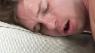 Hot athletic man Casey Jacks chokes on big rock hard cock