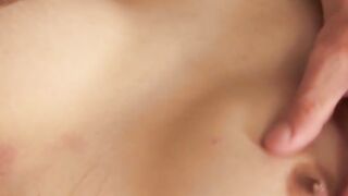 Busty Asian tbabe fucked before cumming on her belly