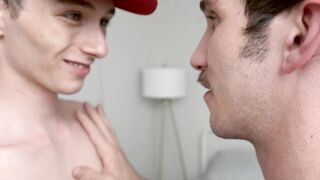 He cant resist his hot stepdads mustache