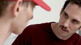 He cant resist his hot stepdads mustache