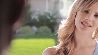 Blonde babe Jillian Janson takes on a big black monster