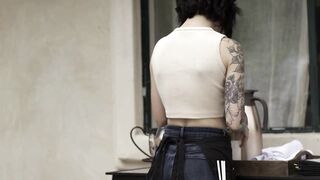 VIRGIN TABOO Seduced Barista Stevie Moon Accepts Anal Sex From Handsome But Rude Customer She Just Seen