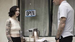 VIRGIN TABOO Seduced Barista Stevie Moon Accepts Anal Sex From Handsome But Rude Customer She Just Seen