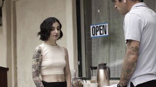 VIRGIN TABOO Seduced Barista Stevie Moon Accepts Anal Sex From Handsome But Rude Customer She Just Seen
