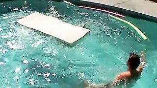 Zack Randall gives athletic Mike Roberts handjob by the pool