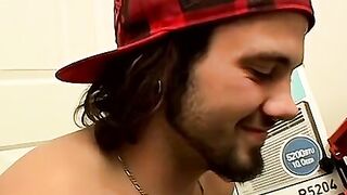 Horny Bam likes to stroke his dick solo on couch